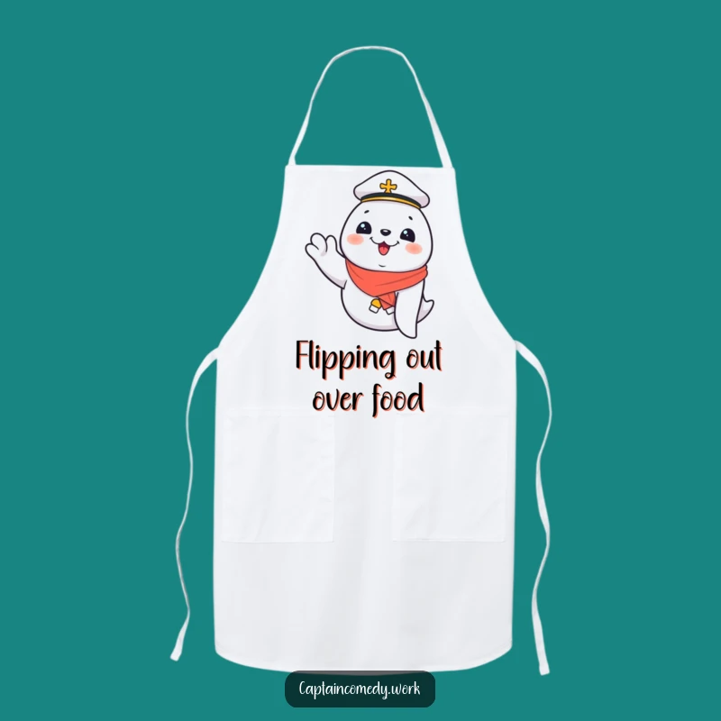 Funny Giggling Seal First Mate Apron: Nautical Kitchenware, Perfect Funny Gift for Cooks