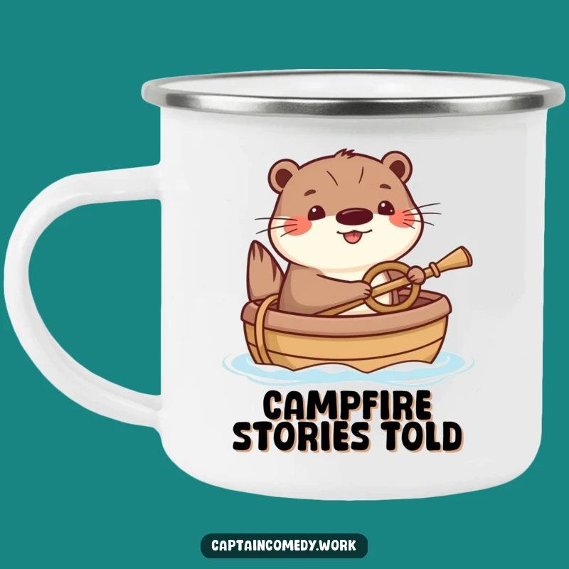 Funny Happy Otter Camping Mug: Cheerful Boating Cup, Ideal Funny Gift for Outdoor Fun