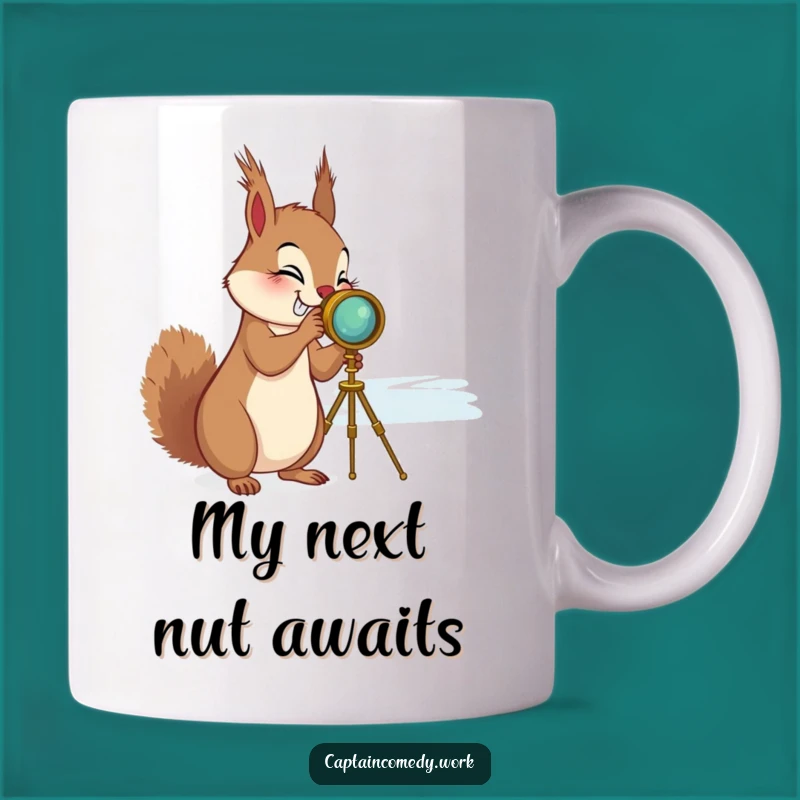 Funny Squirrel Spyglass Mug - Giggling Explorer Animal Coffee Cup, Perfect Funny Gift
