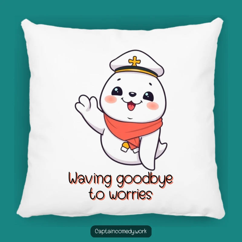 Funny Giggling Seal First Mate Pillow: Cozy Nautical Cushion, Perfect Funny Gift for Relaxation