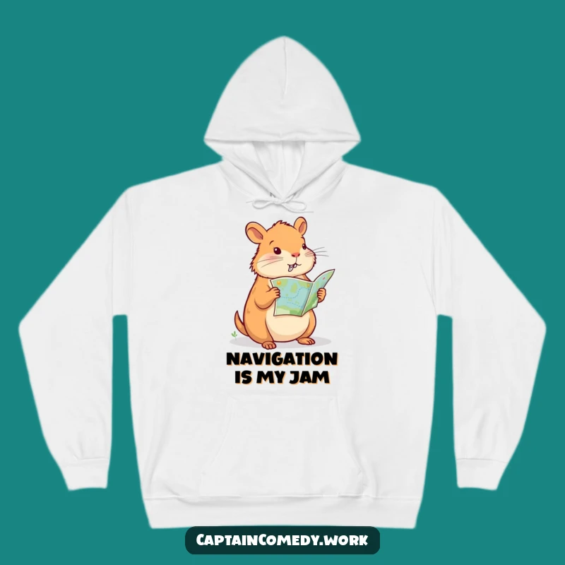 Funny Capybara Navigator Hoodie: Cozy Explorer Sweatshirt, Perfect Funny Gift for Wanderers