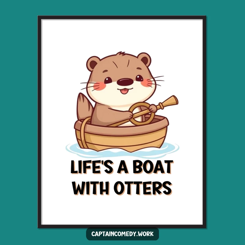 Free Printable Otter Wall Art: Cheerful Sailor Humorous Downloadable Whimsical Decor