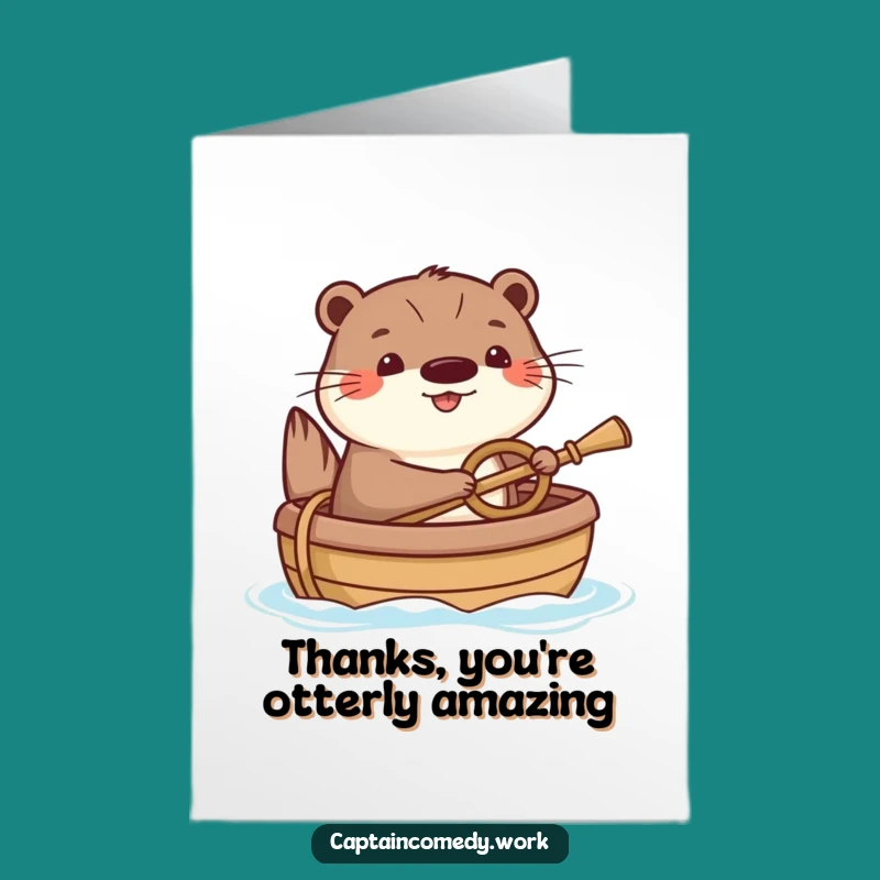 Free Printable Otter Thank You Card: Cheerful Sailor for Kindness Downloadable Funny