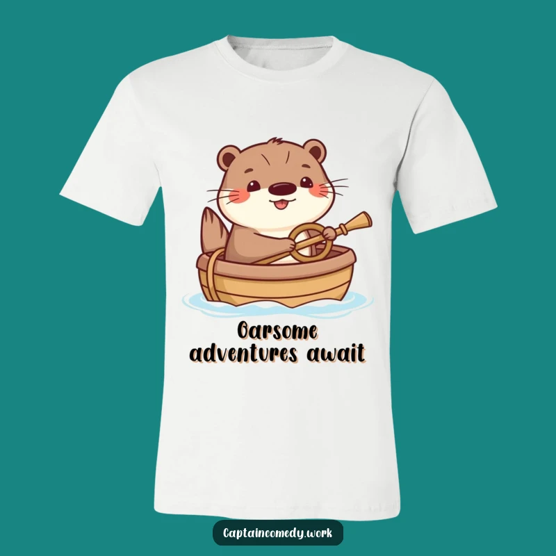 Funny Happy Otter T-Shirt: Cheerful Boater Tee, Perfect Funny Gift for Otter Enthusiasts