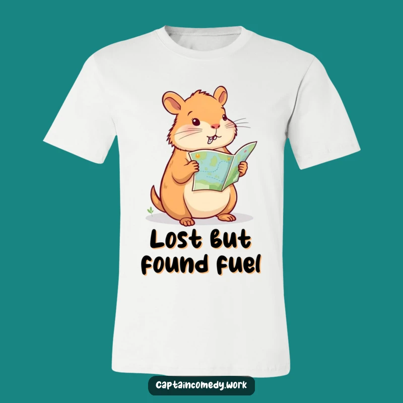 Funny Capybara Navigator T-Shirt: Determined Explorer Tee, Perfect Funny Gift for Adventurers