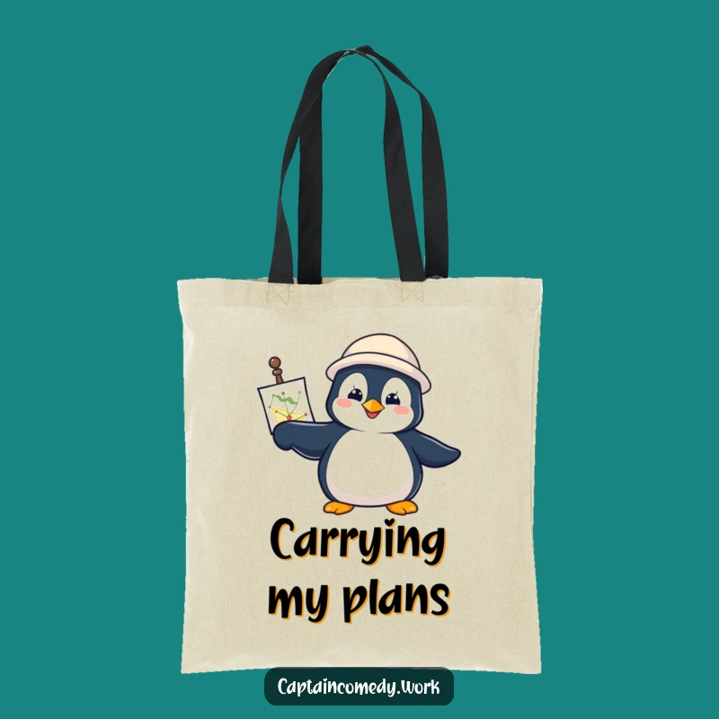 Funny Penguin Navigator Tote Bag: Determined Adventure Bag